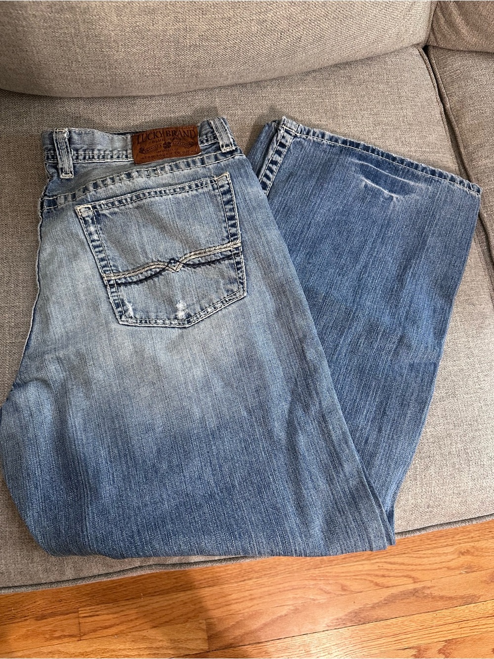 Lucky Brand Men's Two-Tone Blue Relaxed Jeans